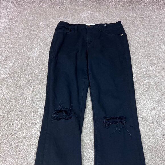 Frame Jegging Le Skinny De Jeanne Women's Black Distressed Size 27 Pockets - Picture 11 of 13